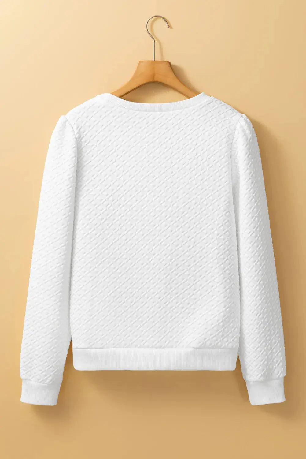 Textured Round Neck Long Sleeve Top  Style Ratio