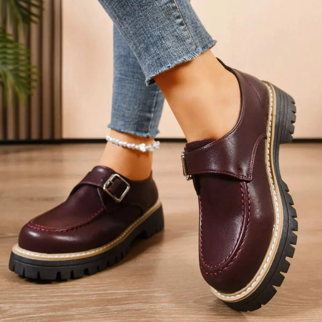 Round Toe Buckle Loafers  Style Ratio