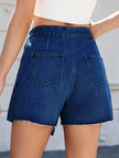 Frayed Hem Asymmetrical Denim Skort  Style Ratio