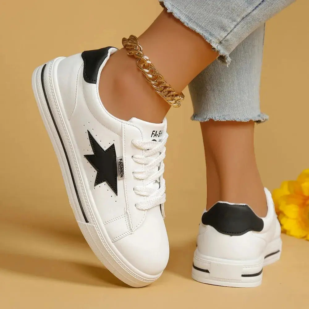 Star Round Toe Lace Up Sneakers  Style Ratio