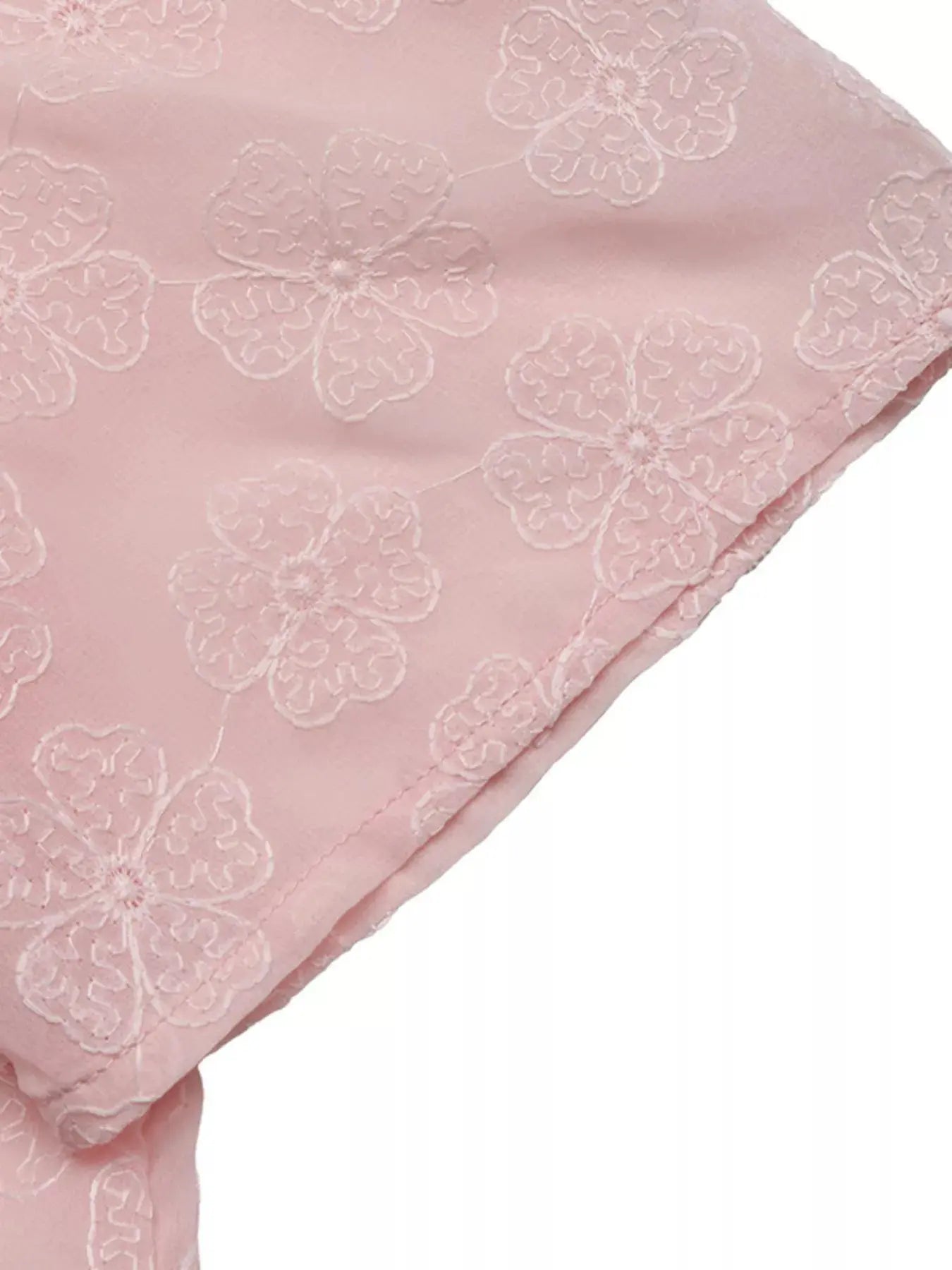 Floral Embroidered Pearl Trim Blouse  Style Ratio