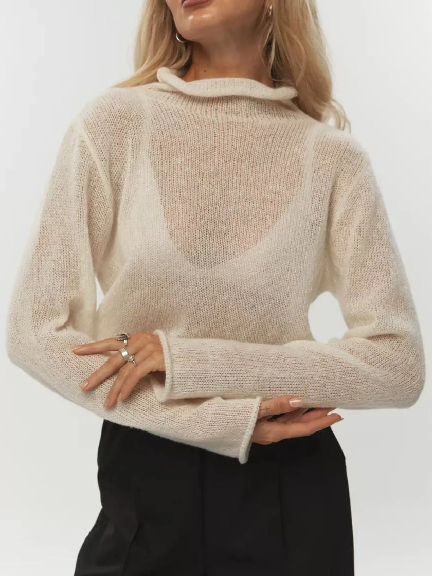 Mock Neck Long Sleeve Sweater  Style Ratio