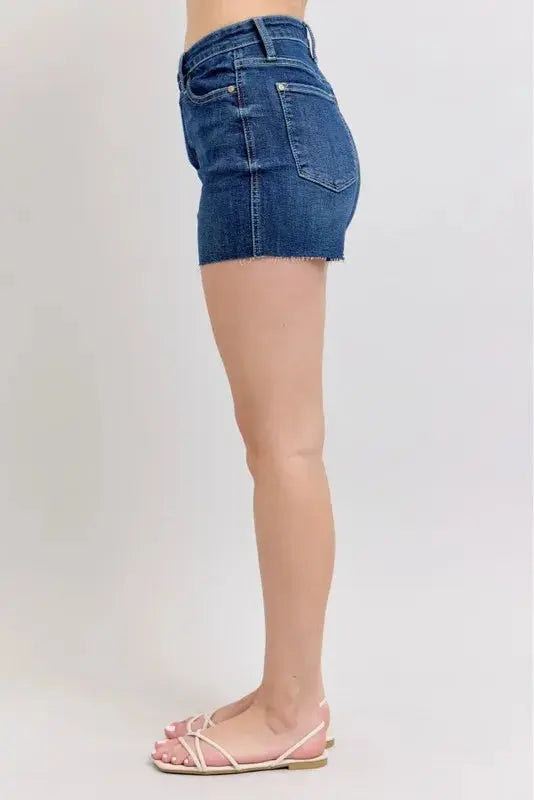 Judy Blue High Waist Criss-Cross Waistband Denim Shorts  Style Ratio