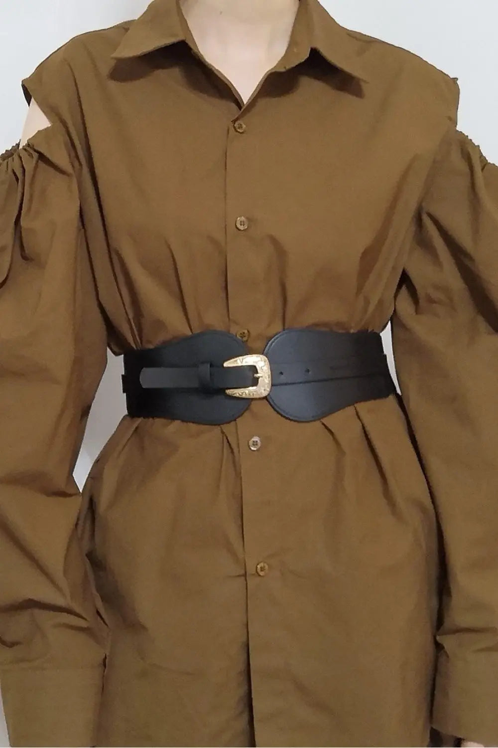 Wide Elastic Belt with Alloy Buckle  Style Ratio