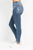 Judy Blue High Waist Skinny Jeans with Destroy & Shark Bit Hem  Style Ratio