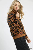 Umgee Leopard Print Quarter-Zip Sweatshirt  Style Ratio