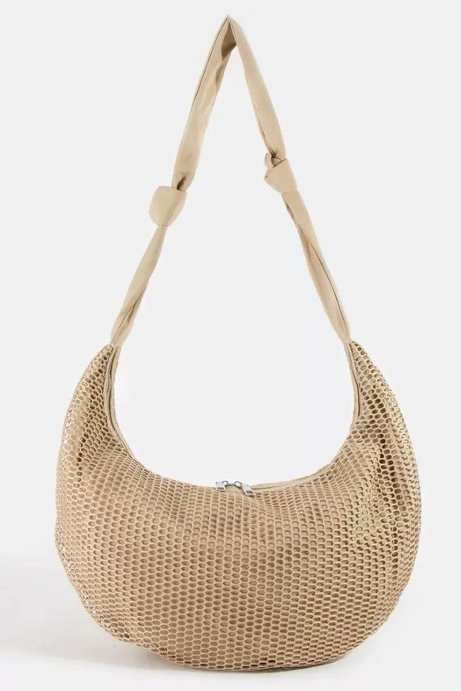 Fame Textured Mesh Knot Shoulder Bag  Style Ratio