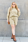 Double Take Full Size Texture Long Sleeve Top and Drawstring Shorts Set  Style Ratio