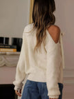 Bow-Accent One-Shoulder Sweater  Style Ratio