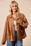 BiBi Corduroy Relaxed Fit Long Sleeve Shacket  Style Ratio