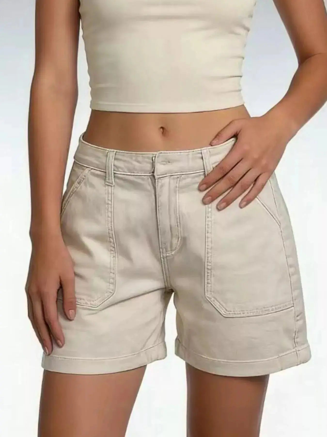 Pocketed Denim Shorts  Style Ratio