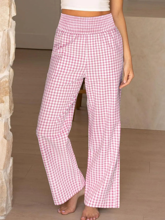 Gingham High Waist Wide Leg Pants  Style Ratio