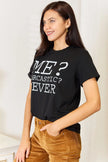 Simply Love Letter Graphic Round Neck Short Sleeve Shirt  Style Ratio