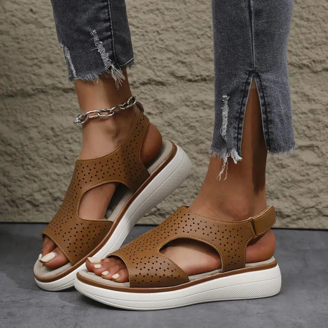 Cutout Platform Sandals  Style Ratio