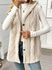 Button-Down Sherpa Hooded Vest Coat  Style Ratio