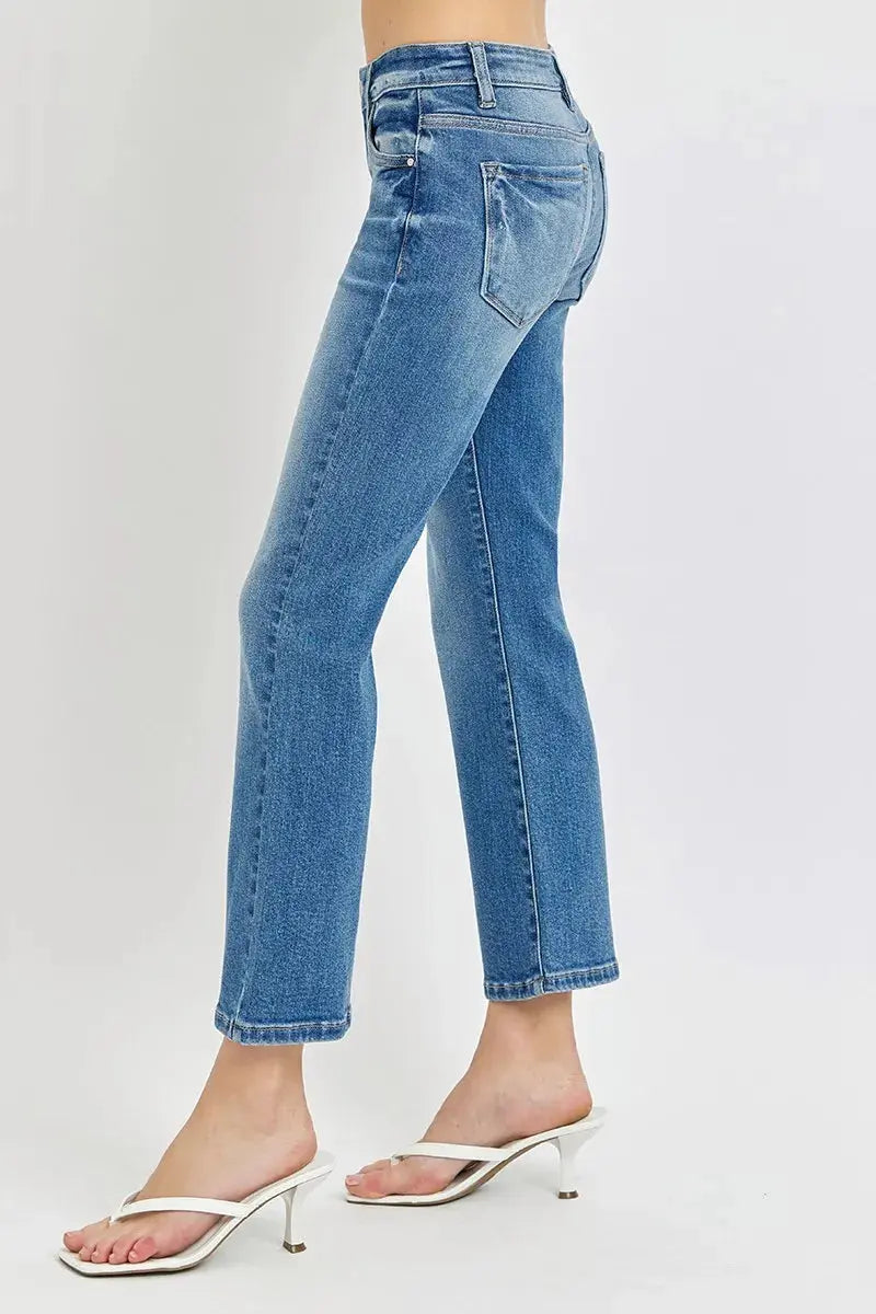 RISEN Full Size Low Rise Crop Flare Jeans Plus Size  Style Ratio