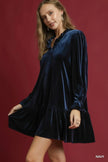 Umgee Velvet Ruffle Trim Mini Dress  Style Ratio