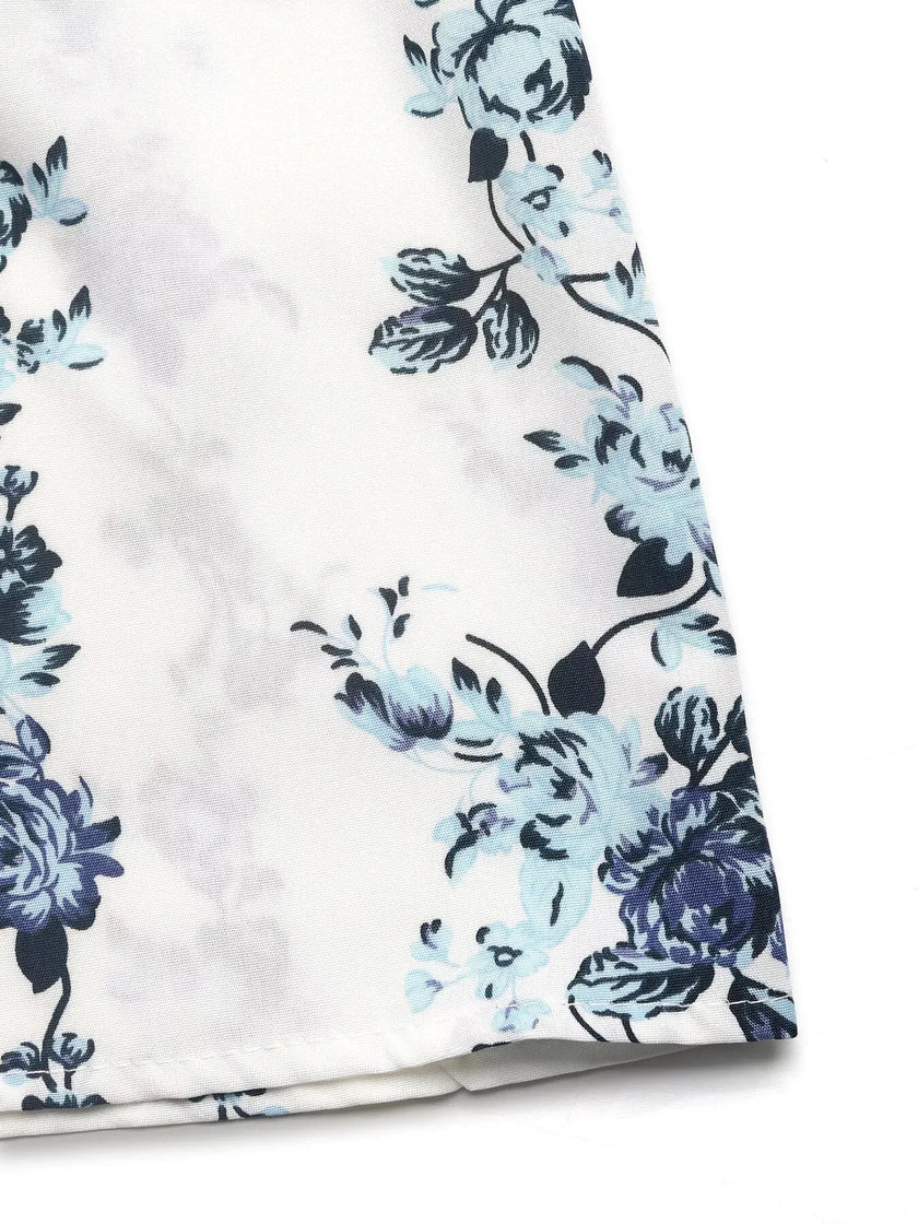 Floral Print Tie Front Wide Leg Pants  Style Ratio