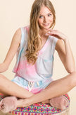 BiBi Tie Dye Textured Knit Top and Shorts Set  Style Ratio