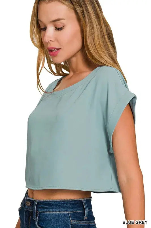 Zenana Heavy Woven Span Crop Tee & Skirt Set  Style Ratio