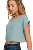 Zenana Heavy Woven Span Crop Tee & Skirt Set  Style Ratio