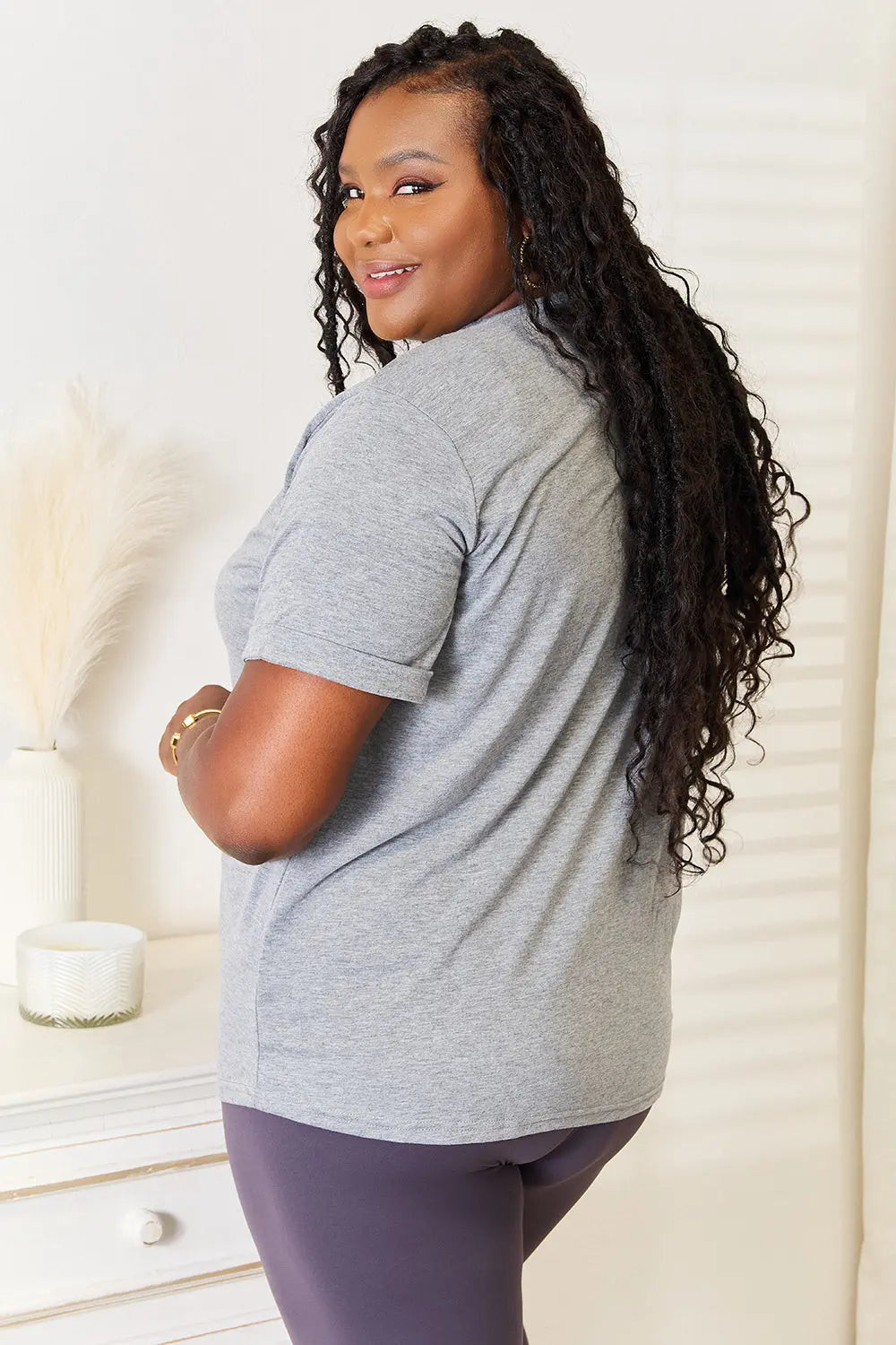Simply Love Heart Graphic Cuffed Short Sleeve Shirt  Style Ratio