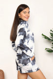 Shiny Tie-Dye Round Neck Top and Shorts Lounge Set  Style Ratio