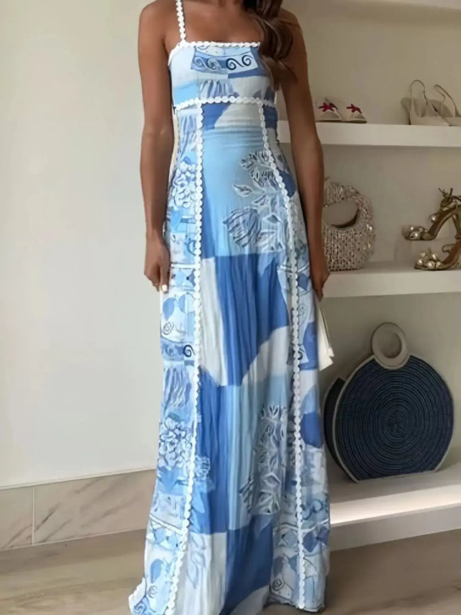 Bow Cutout Back Square Neck Maxi Dress  Style Ratio
