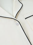 Contrast Trim Button Up Top and Pants Lounge Set  Style Ratio
