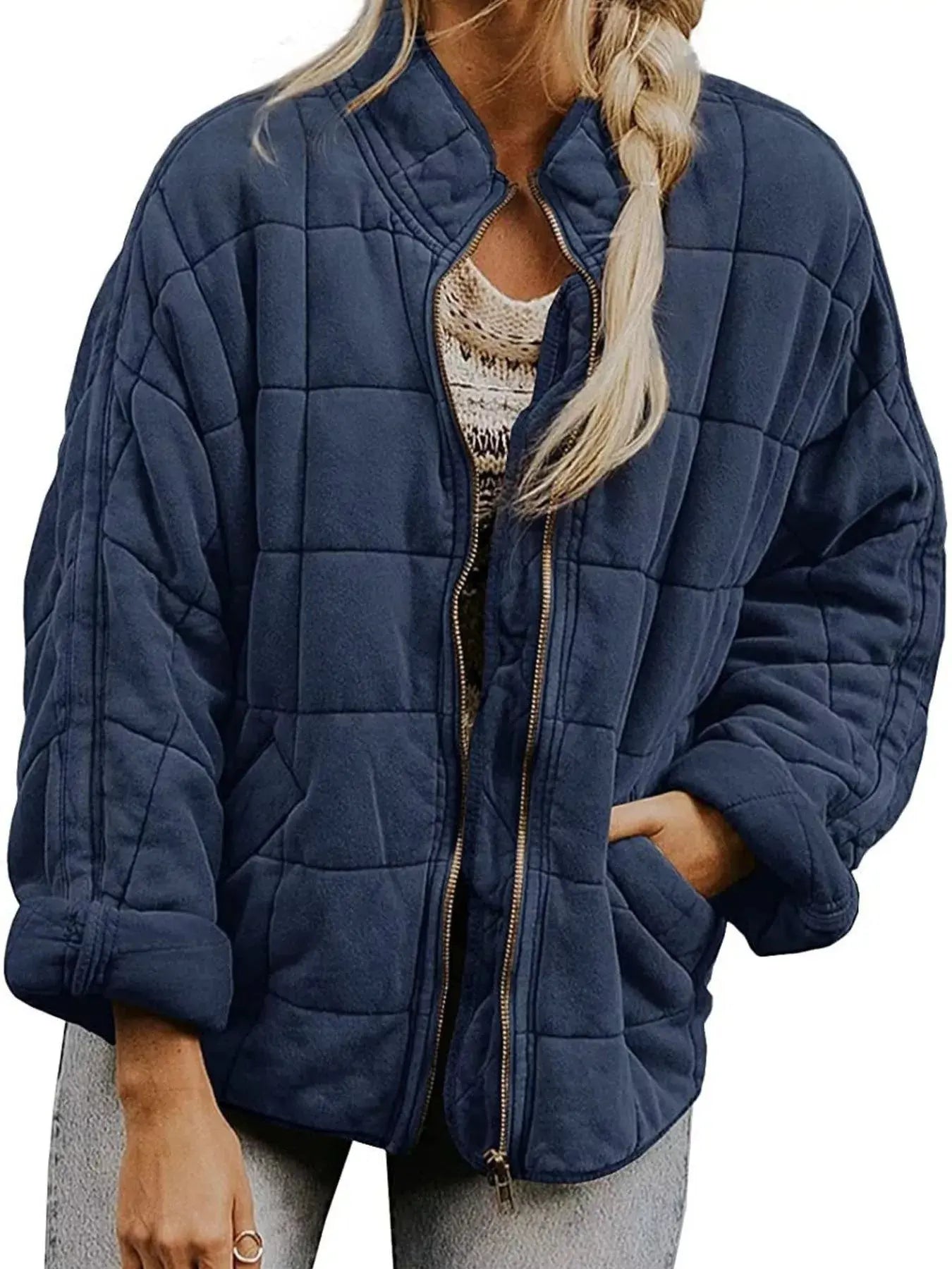 Quilted Zip Up Outerwear  Style Ratio
