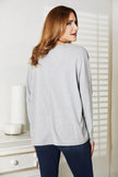 Double Take Seam Detail Round Neck Long Sleeve Top  Style Ratio