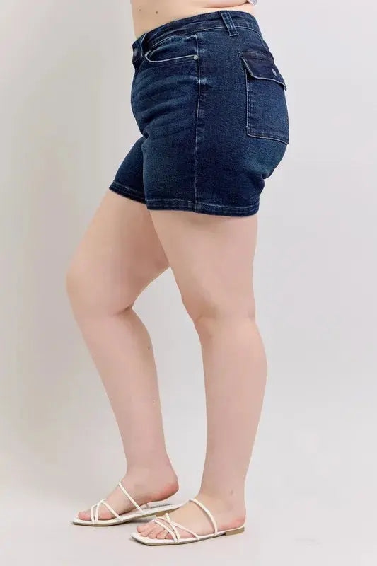 Judy Blue High Waist Back Flap Pocket Denim Shorts  Style Ratio