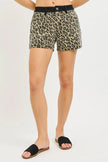 RISEN High Rise Leopard Shorts with Contrast Waistband  Style Ratio