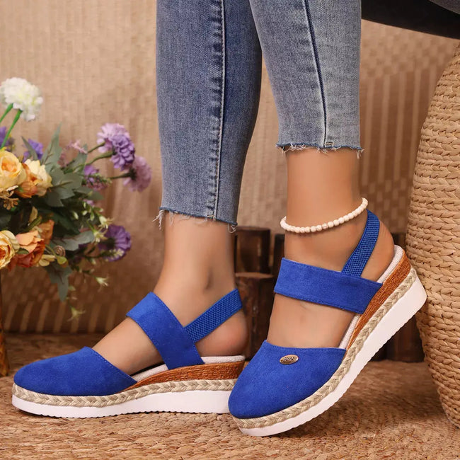 Espadrille Wedge Sandals with Ankle Strap  Style Ratio