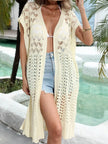 Open Front Short Sleeve Openwork Cover-Up  Style Ratio
