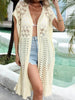 Open Front Short Sleeve Openwork Cover-Up  Style Ratio