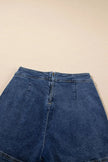 Asymmetrical Denim Skort with Pockets  Style Ratio