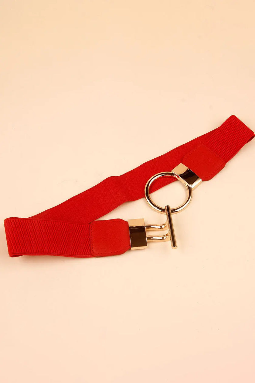 Circle Shape Buckle Zinc Alloy Buckle PU Leather Belt  Style Ratio