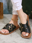Double Buckle Slide Sandals  Style Ratio