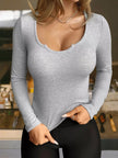 Ribbed Knit Long Sleeve Fitted Shirt  Style Ratio