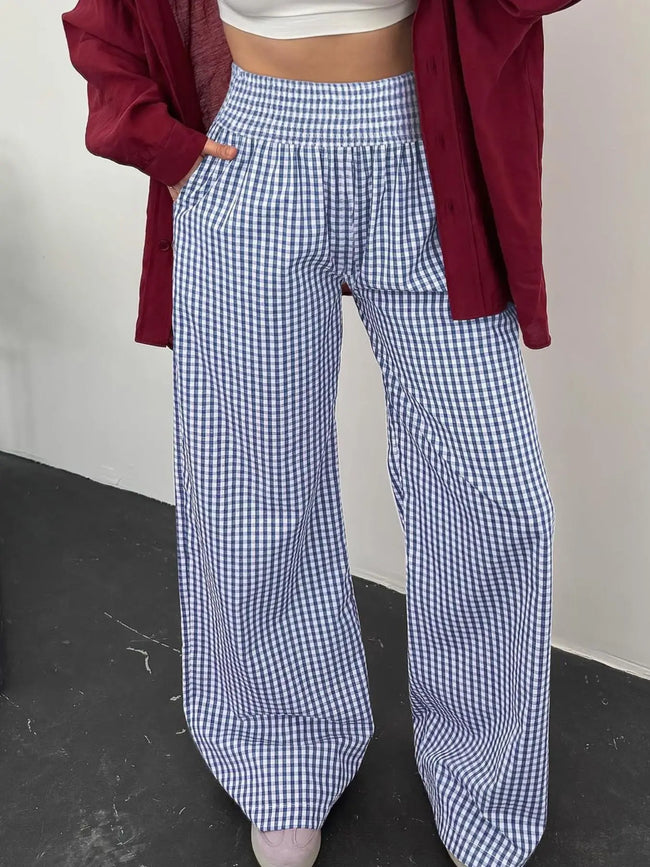 Gingham High Waist Wide Leg Pants  Style Ratio