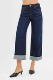 RISEN Mid Rise Fit Ankle Wide Roll Up Jeans  Style Ratio