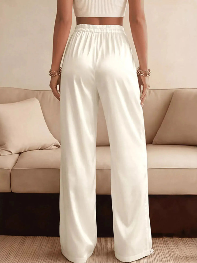 Lace Waist Wide Leg Pants  Style Ratio