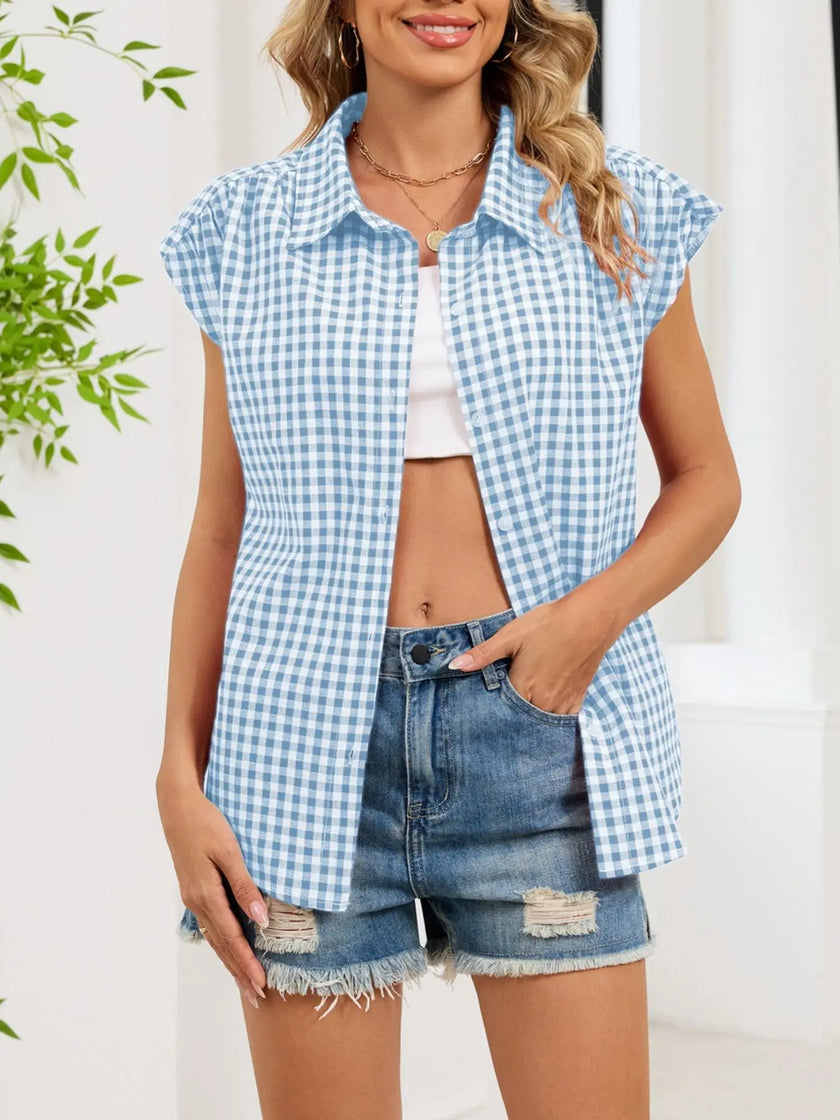 Gingham Button Down Short Sleeve Shirt  Style Ratio