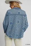 Umgee Paisley Print Denim Shacket  Style Ratio