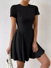 Round Neck Short Sleeve Mini Dress  Style Ratio