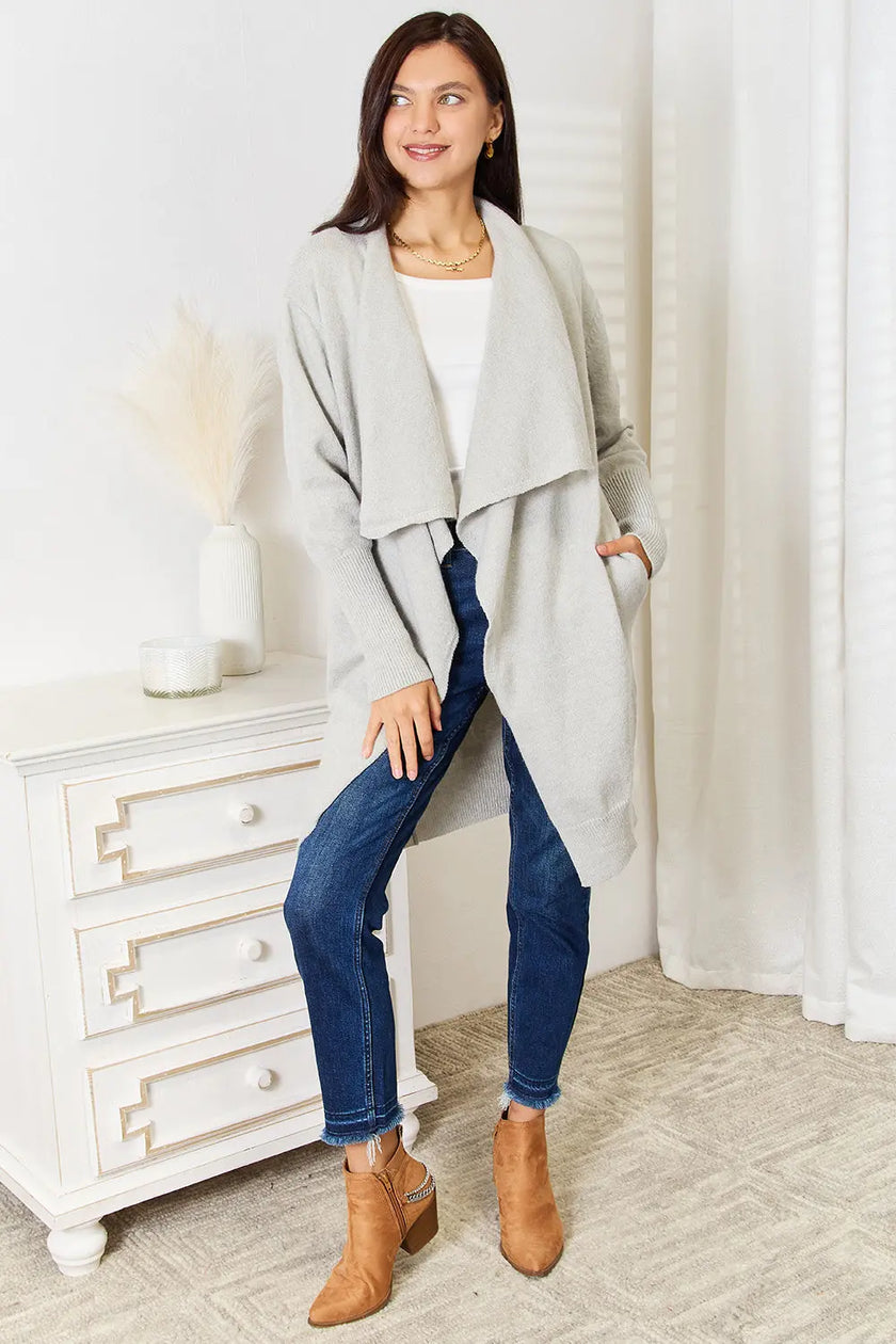 Angel Wings Open Front Duster Cardigan  Style Ratio