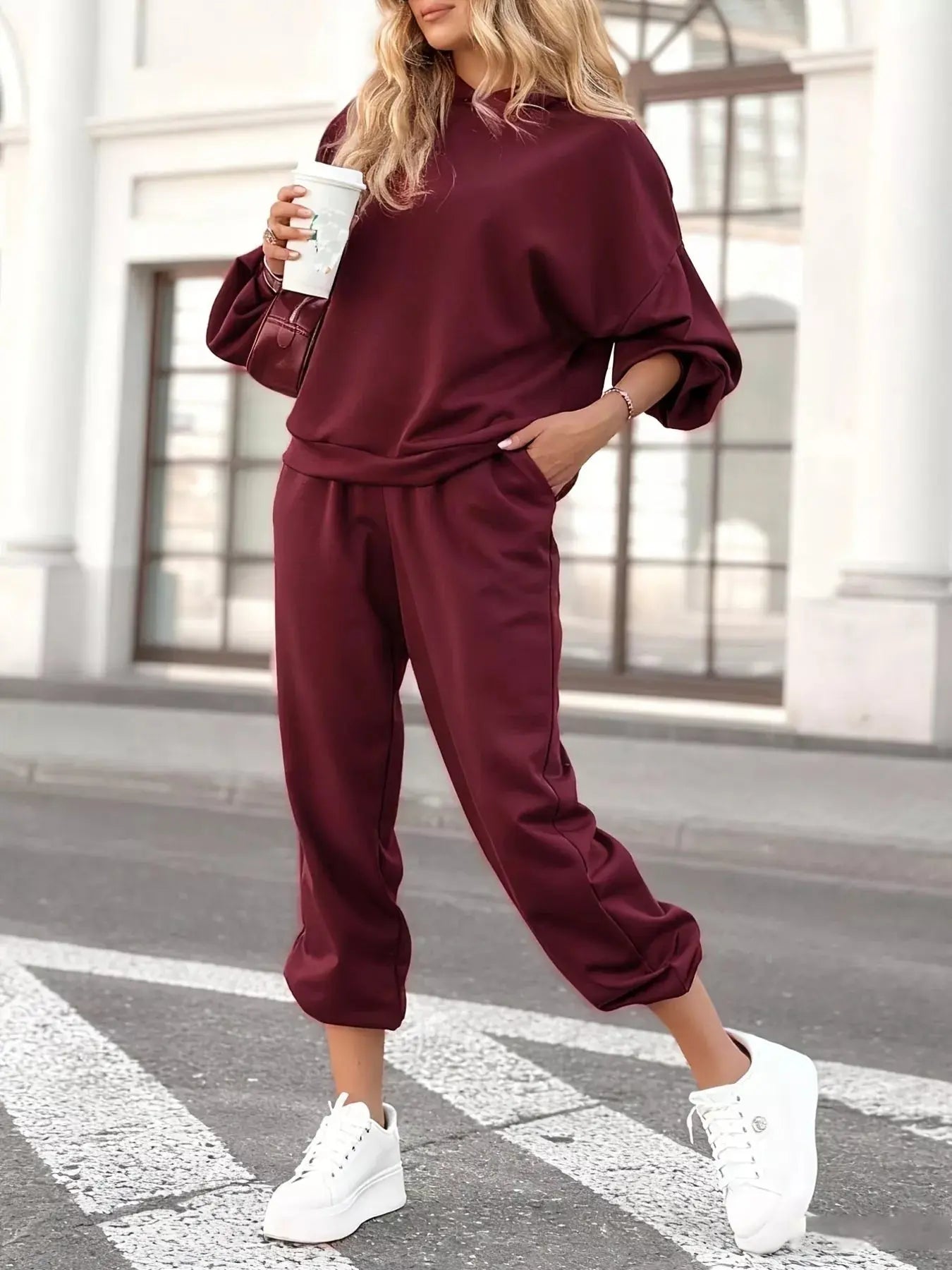 Casual Hoodie and Cropped Pants Set  Style Ratio