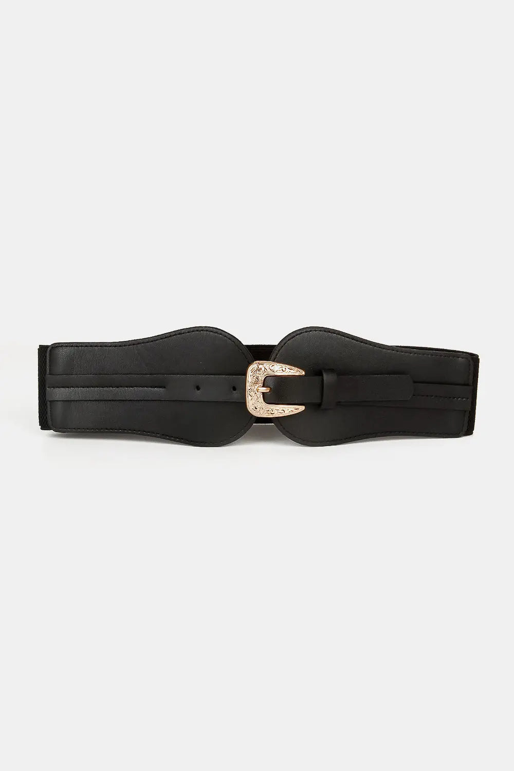 Wide Elastic Belt with Alloy Buckle  Style Ratio