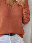 V-Neck Hollow-Out Sleeve Knit Sweater  Style Ratio
